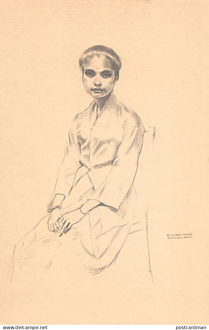 TIMOR - Maria Guilhermina, Timorese woman, after a drawing by Eduardo Malta for the Portuguese Empire Pavilion at the In