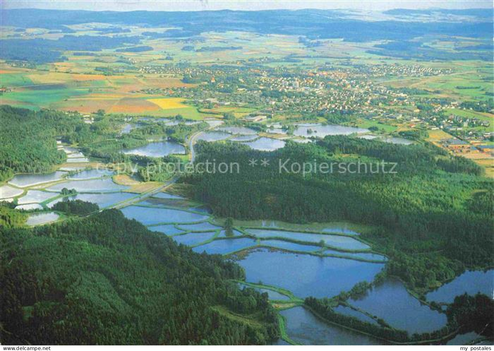 Tirschenreuth Bayern Fliegeraufnahme Teichpfanne Fischteiche Nadelwald Felder Or