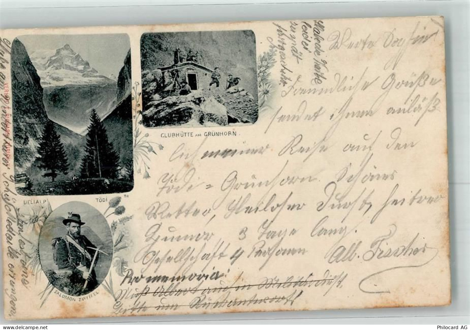 Tödi 1902 - Clubhütte am Grünhorn Salomon Zwihel - 13647430