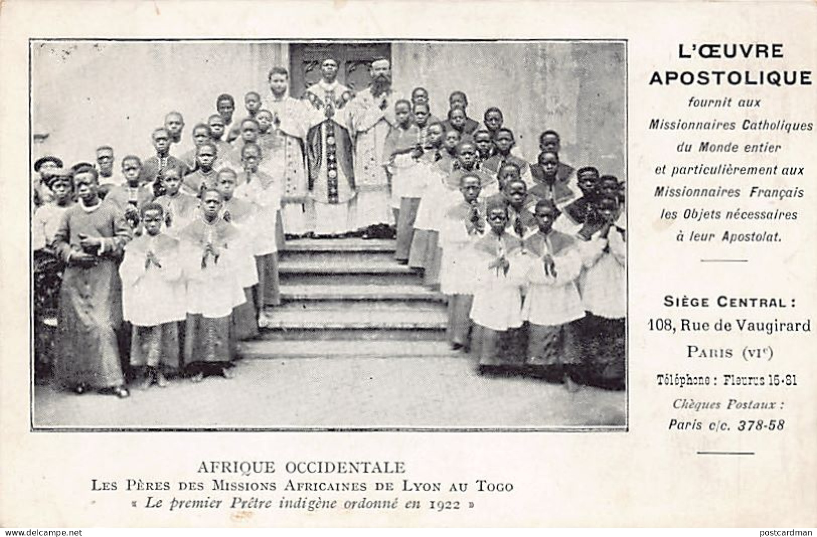Togo - LOMÉ - Le premier prêtre indigène ordonné en 1922 - Ed. Les Pères des Missions Africaines de Lyon au Togo - L'oeu