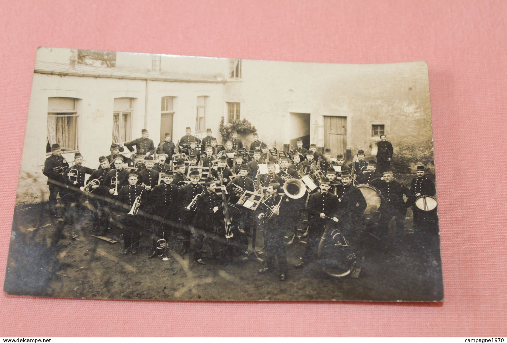 TOP RARE !! HABAY LA NEUVE - CPA PHOTO - FANFARE MUSIQUE ( VERS LE SOUS CHEF PERILLIAUX A THUILLIES )