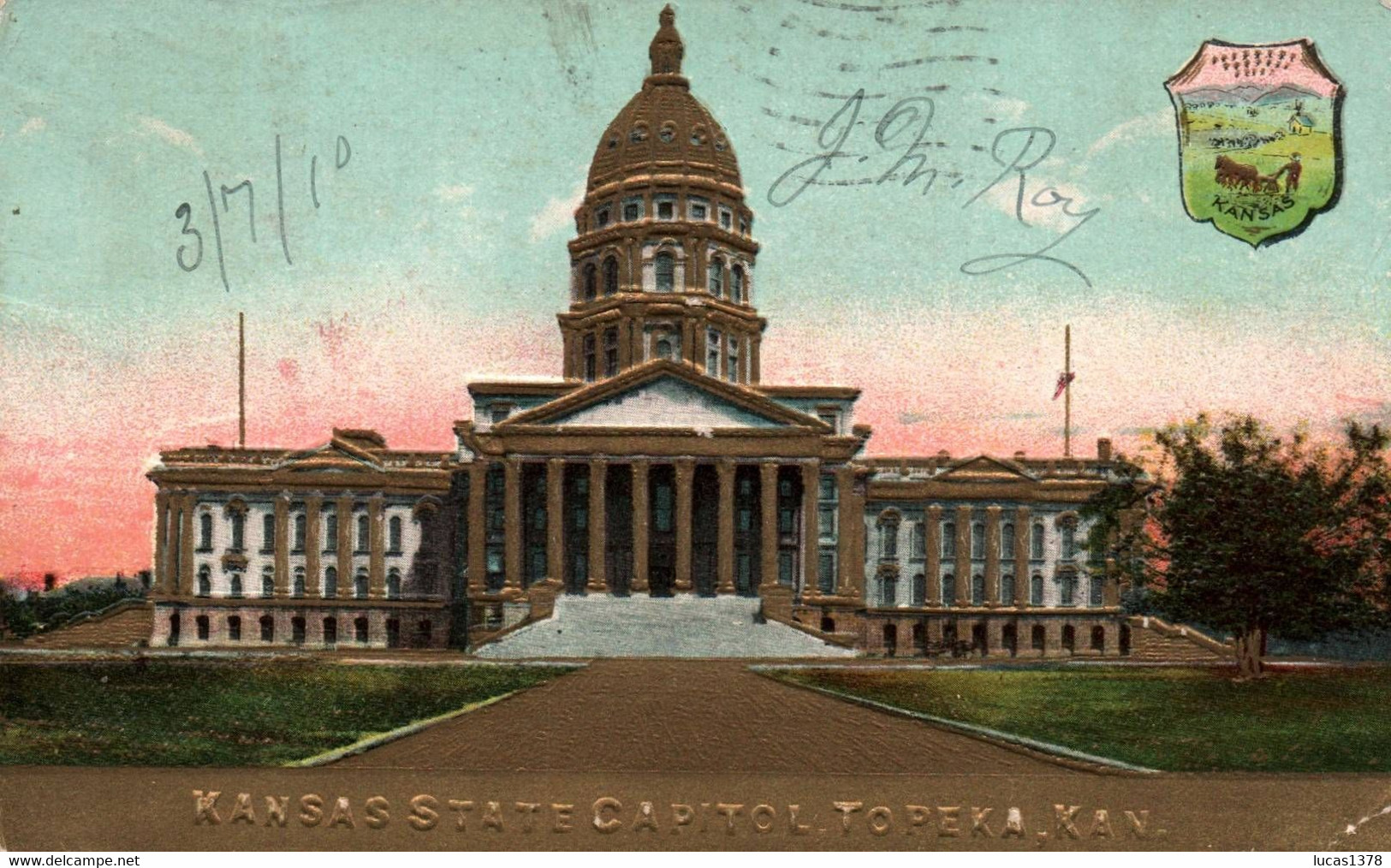 TOPEKA / KANSAS STATE CAPITOL / GOLDEN CARD