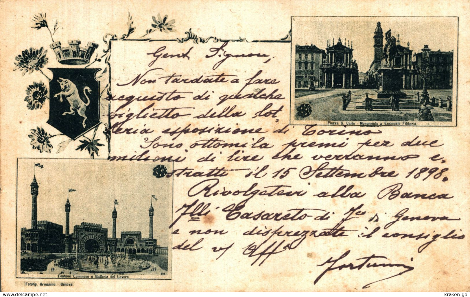 TORINO 1898, Esposizione Generale - Ricordo, Vedutine - Scritta - #013