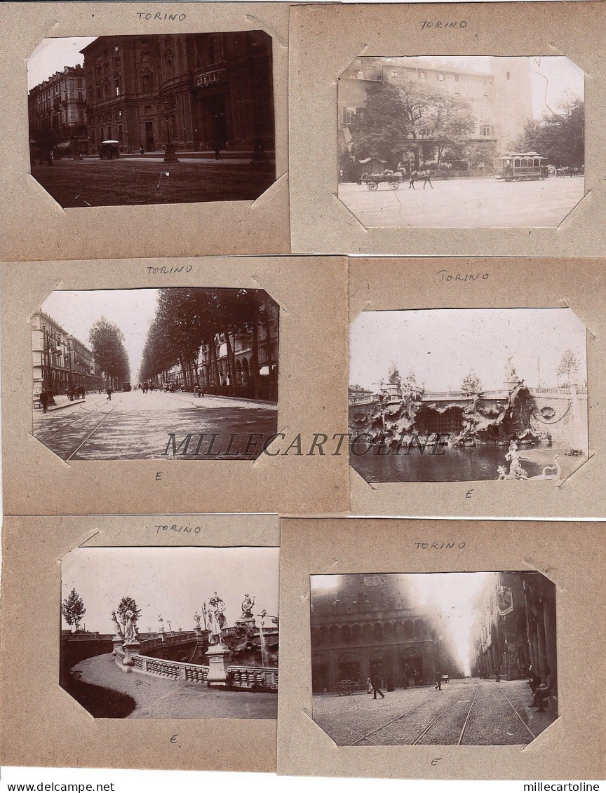 TORINO: 6 piccole foto primo '900 - Strade, Piazze, Tram
