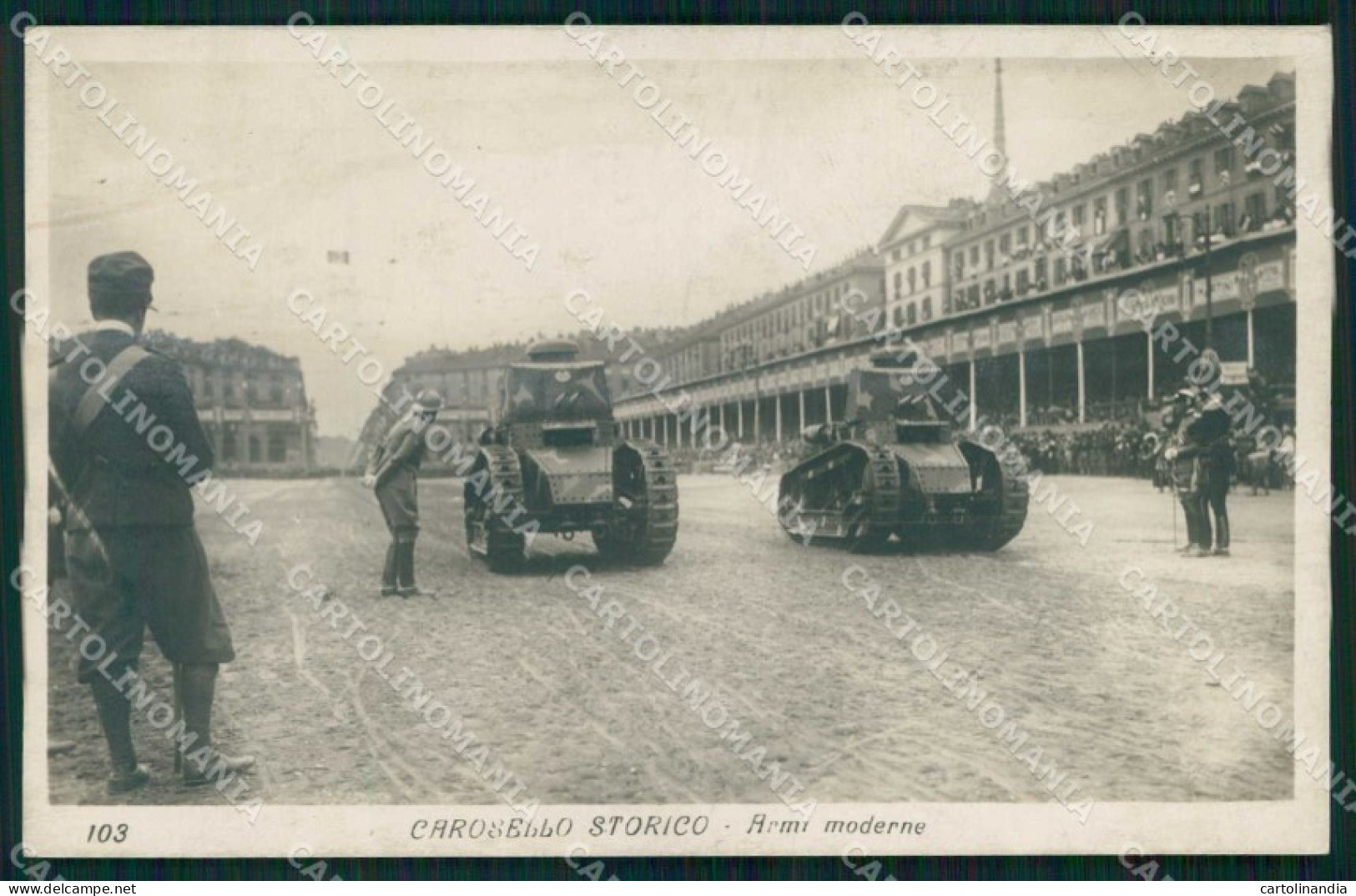Torino Città Carosello Storico Armi Moderne Foto cartolina MX0079