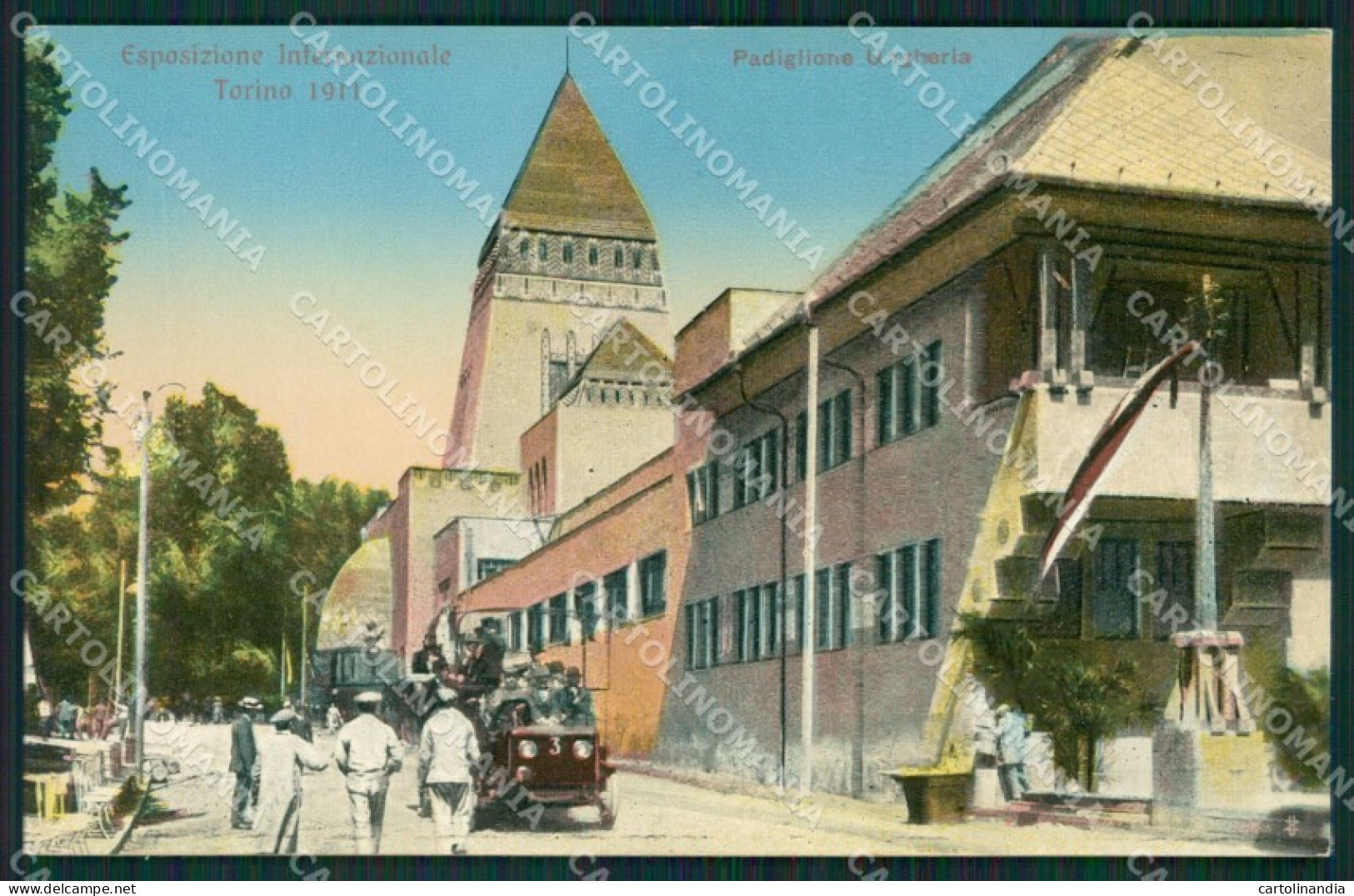 Torino Città Esposizione 1911 Padiglione Ungheria Trenino cartolina XB1907