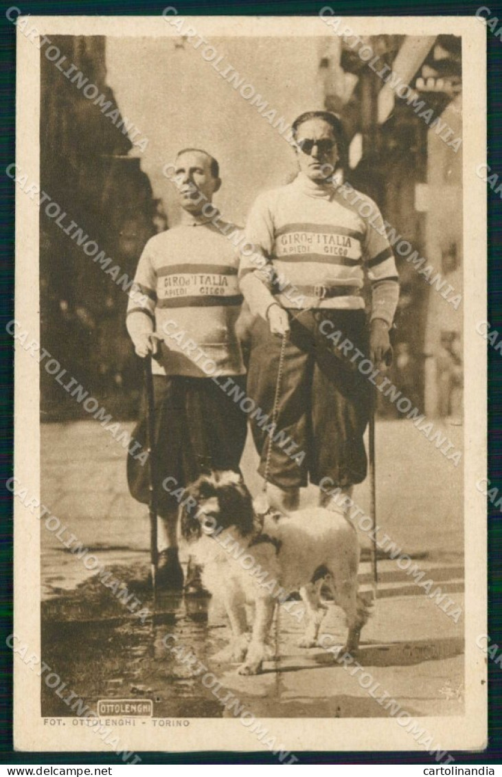 Torino Città Giro d'Italia a Piedi Due Uomini Ciechi cartolina MX0261