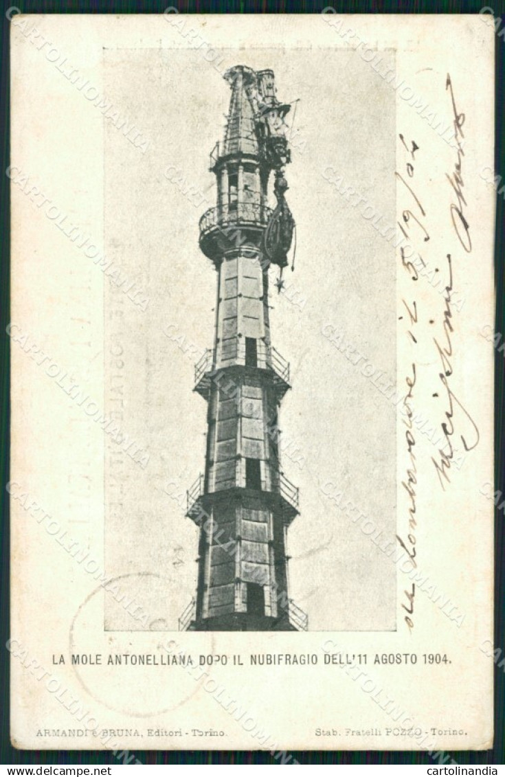 Torino Città Mole Antonelliana dopo Nubifragio 1904 cartolina VK1804
