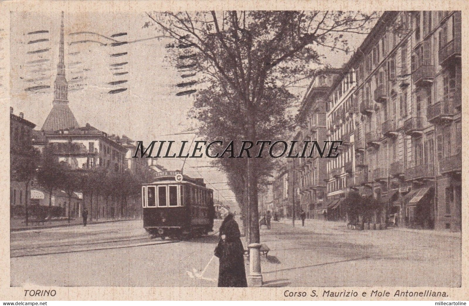 TORINO: Corso S. Maurizio e Mole Antonelliana (Tram) 1927