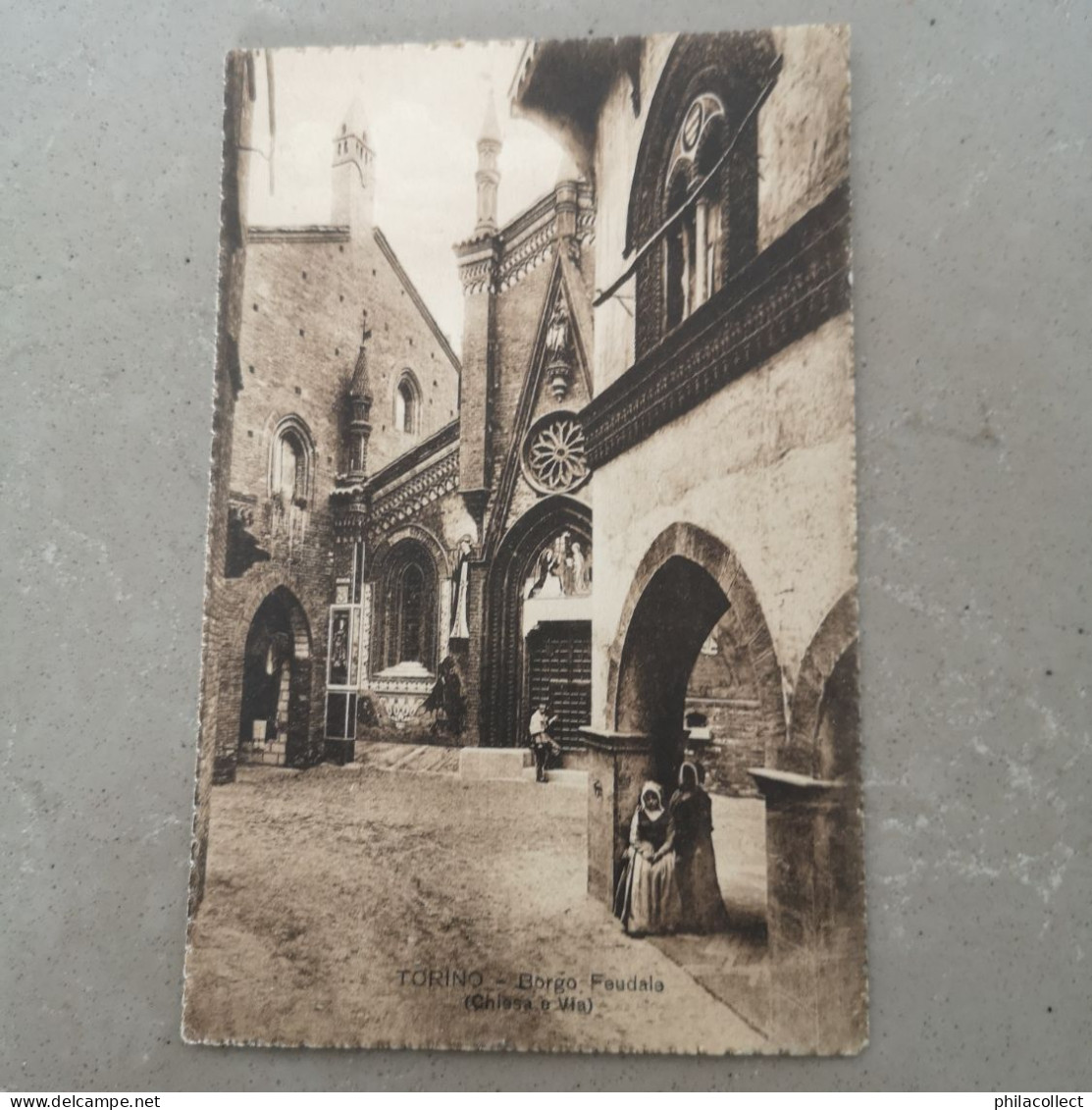 Torino  - Italy // Borgo Feudale - Chiesa e Via 19??