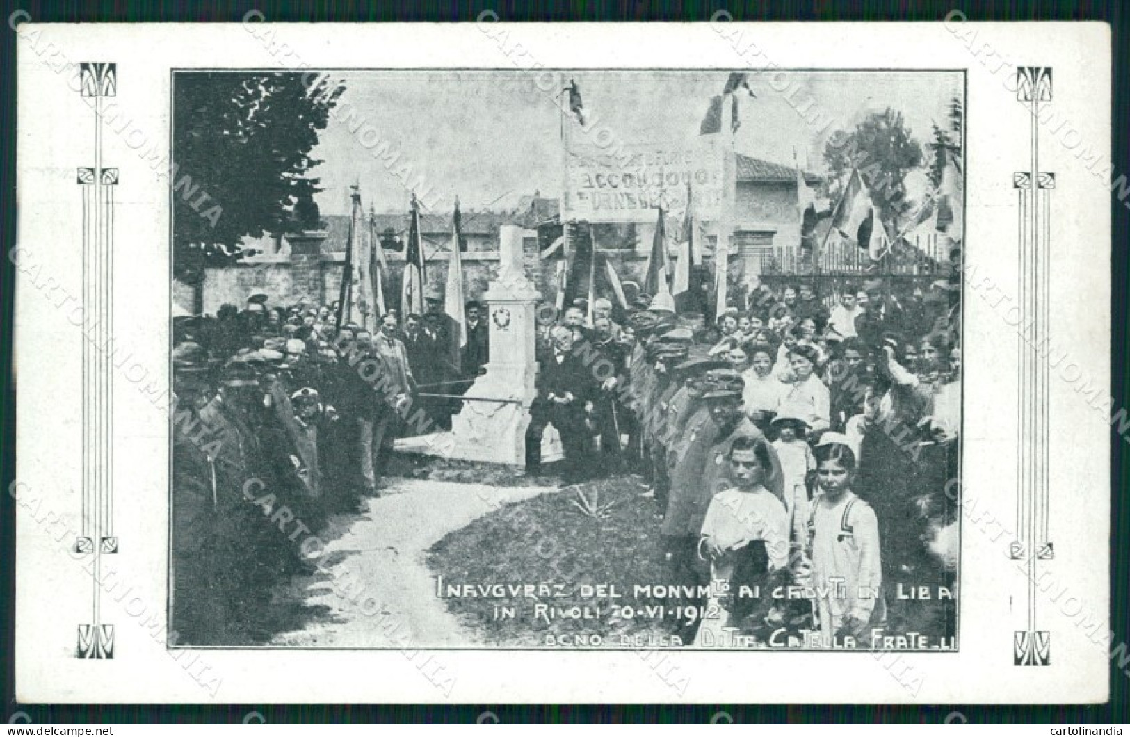 Torino Rivoli Torinese Inaugurazione Monumento Caduti Libia cartolina MT4186