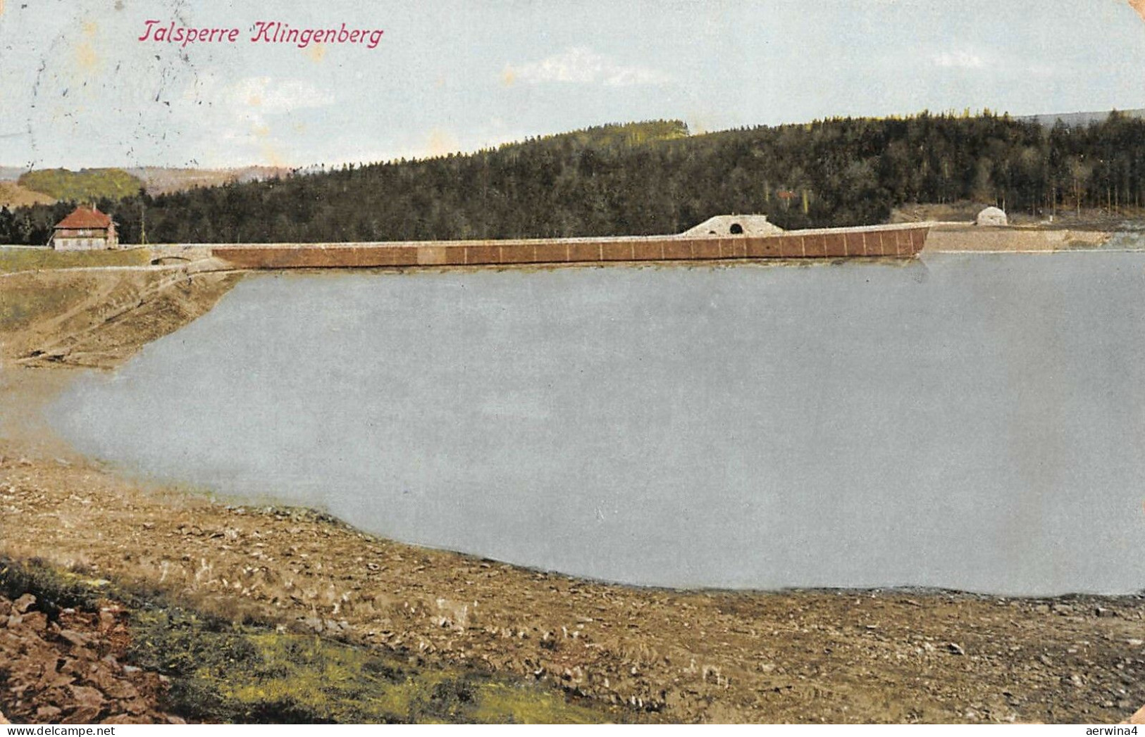 Totalansicht von der Talsperre Klingenberg Sachsen Postkarte AK 1916