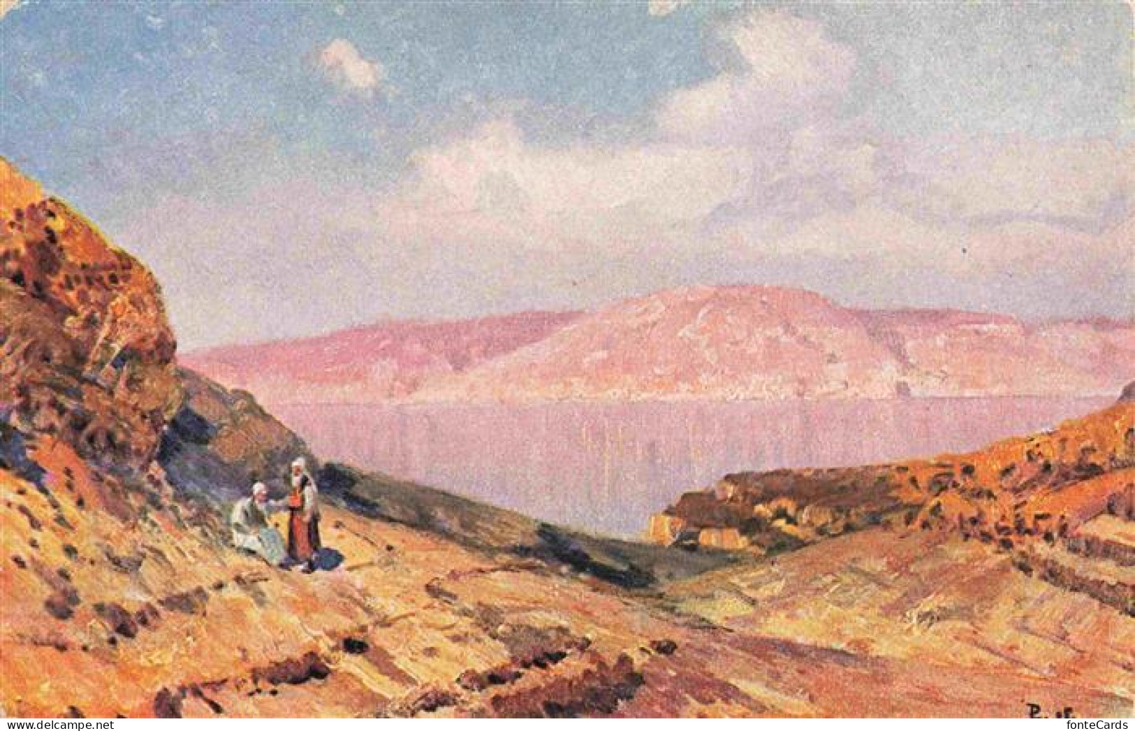 Totes Meer Dead Sea Israel Kuenstlerkarte