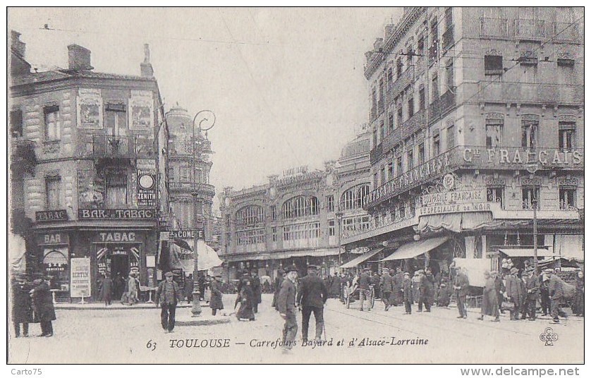 Toulouse 31 - Bar Tabac Montre Zénith Carrefours Bayards et Alsace Lorraine - Editeur Colas et Cie Cognac