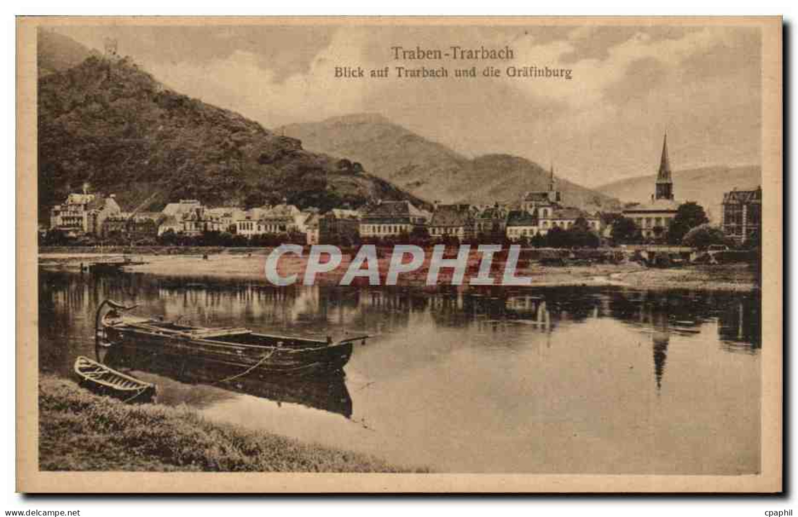 Traben Trarbach CPA Blick auf Trarbach und die Grafinburg