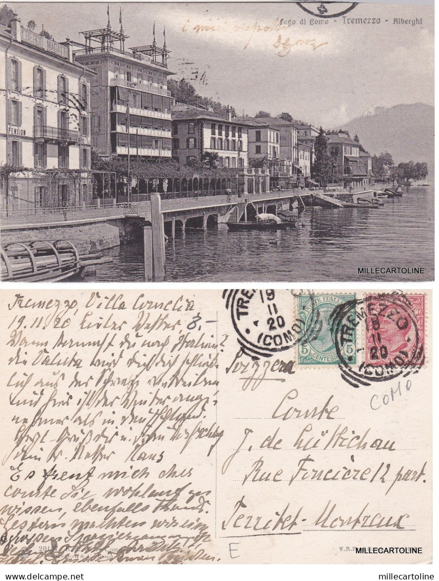 # TREMEZZO: ALBERGHI   1920