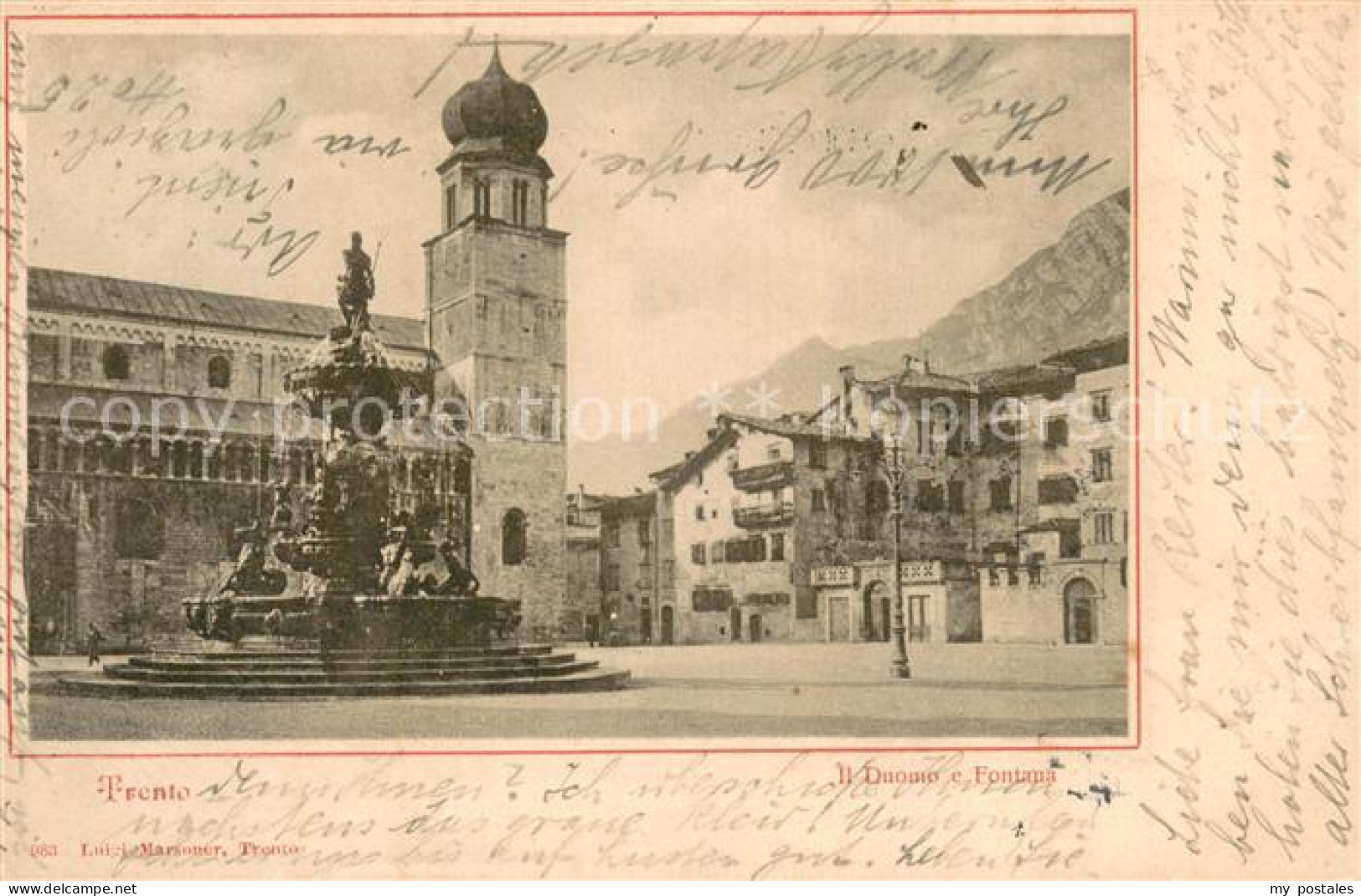 Trento Trentino-Alto Adige IT Der Dom u. Brunnen