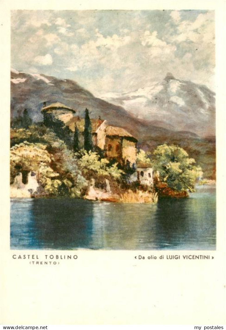 Trento Trient Trentino-Alto Adige IT Castel Toblino oelgemaelde