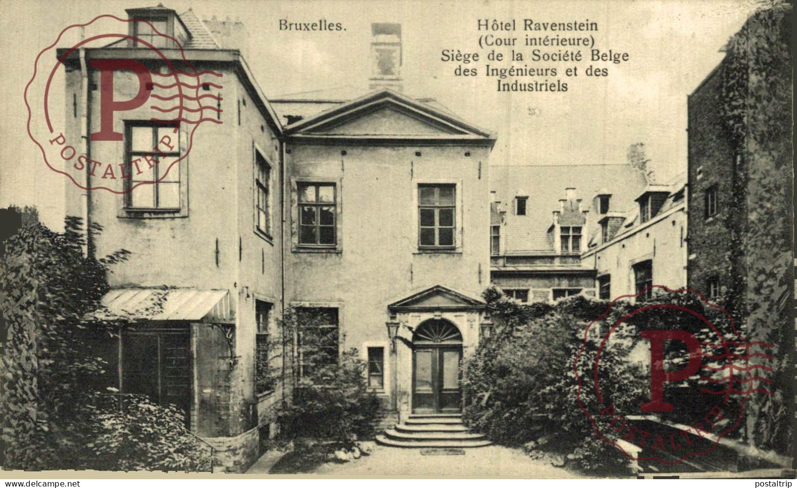 TRES RARE  bruxelles hotel ravenstein COUR INTERIEURE SIEGE DE LA SOCIETE BELGE DES INGENIEUR BRUSSEL BRUXELLES belgique