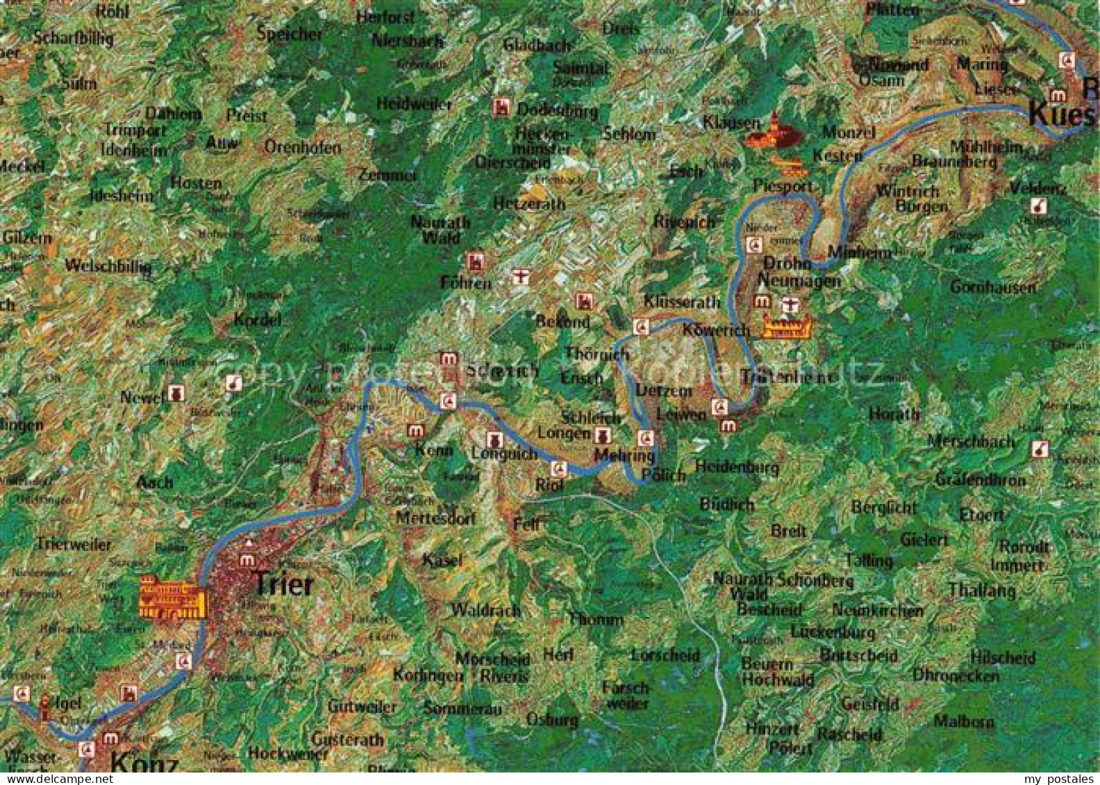 TRIER  CITY Urlaubsregion Trier Satelittenfoto