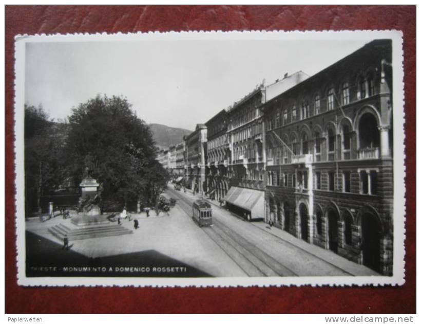 Trieste - Monumento a Domenico Rossetti / Tram via Giulia
