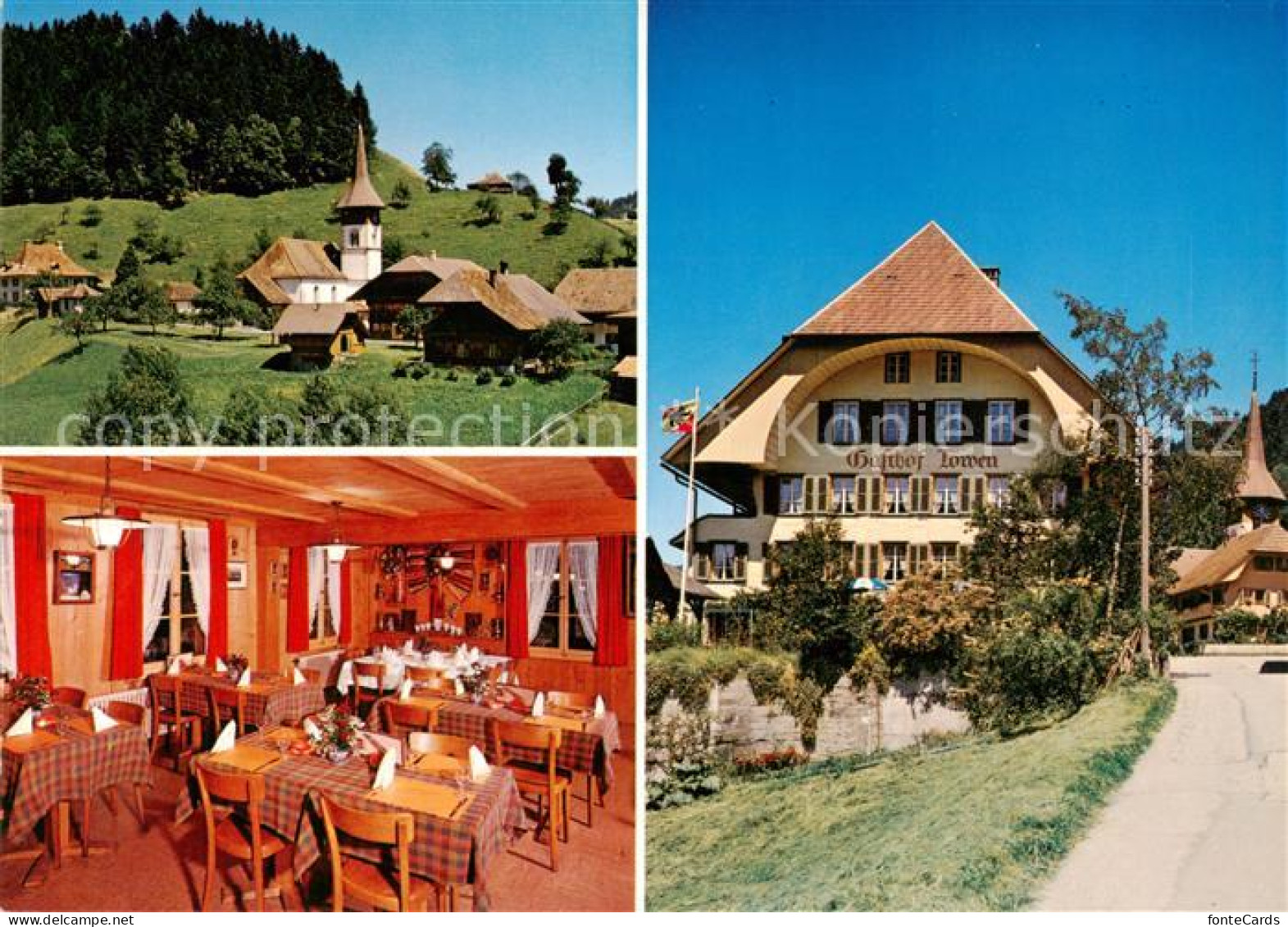 Trub Gasthof Loewen Gastraum Kirche