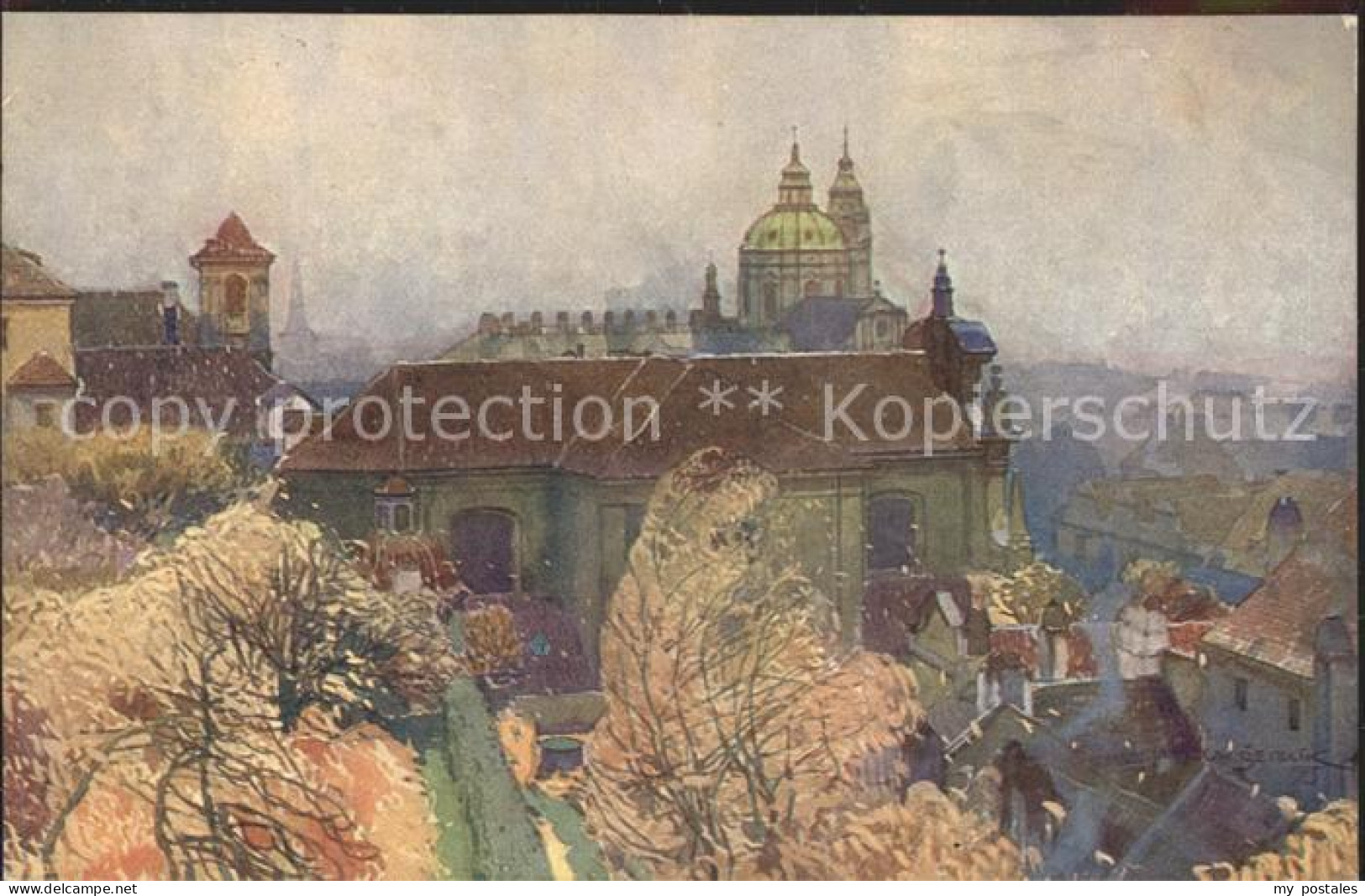 Tschechische Republik Kostel Kuenstlerkarte