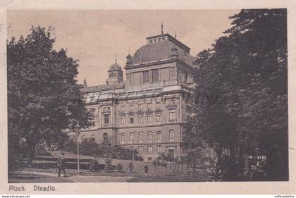 CZECH REPUBLIC - Plzen, Divadio, Postcard 1924