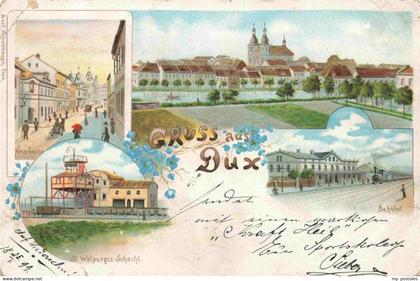 Dux Sudeten Duchcov CZ Teilansichten Neue Gasse St. Walpurgis-Schacht Bahnhof Ku