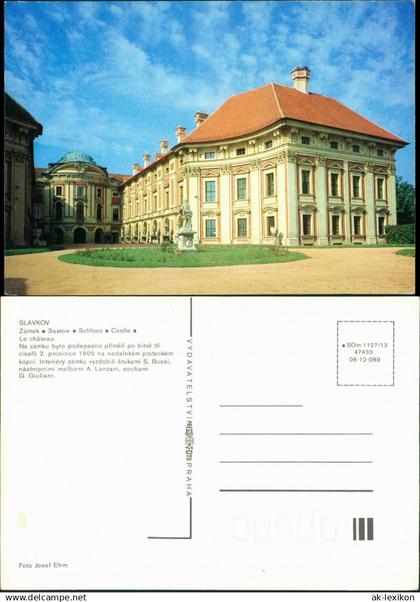 Postcard Austerlitz Slavkov u Brna Schloss/Zámek 1985
