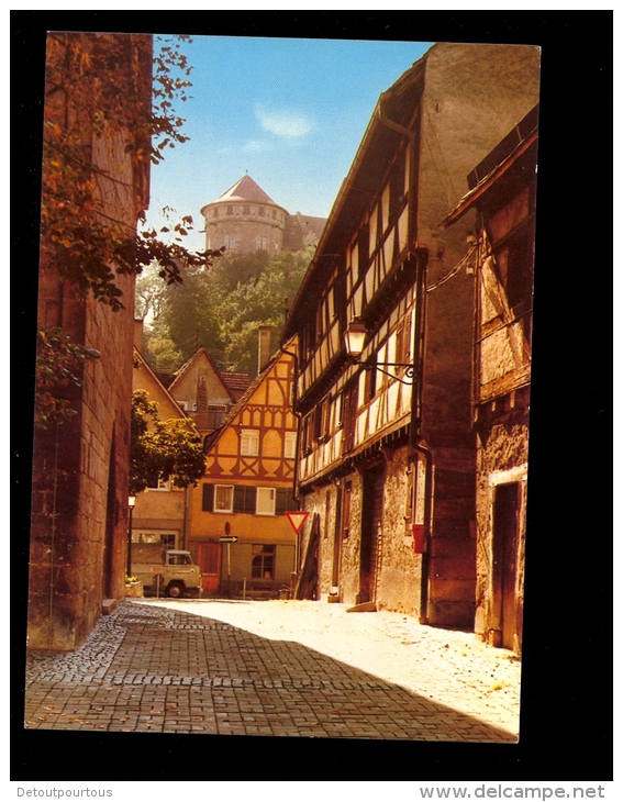 TÜBINGEN Tuebingen 7400 : bei der Jakobuskirche mit blick auf das Schloss ( Auto Volkswagen Kombi Combi bus VW Wagen )