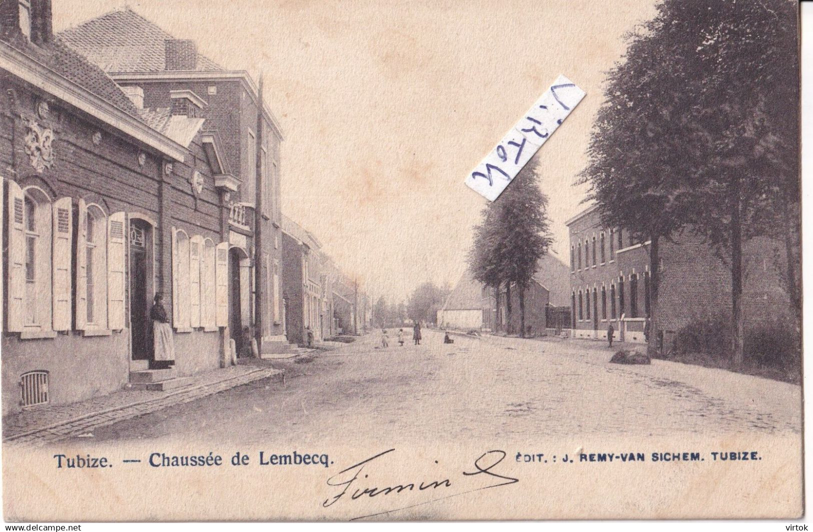 Tubize  :  chaussée de Lembecq (  ecrit 1902  avec timbre )