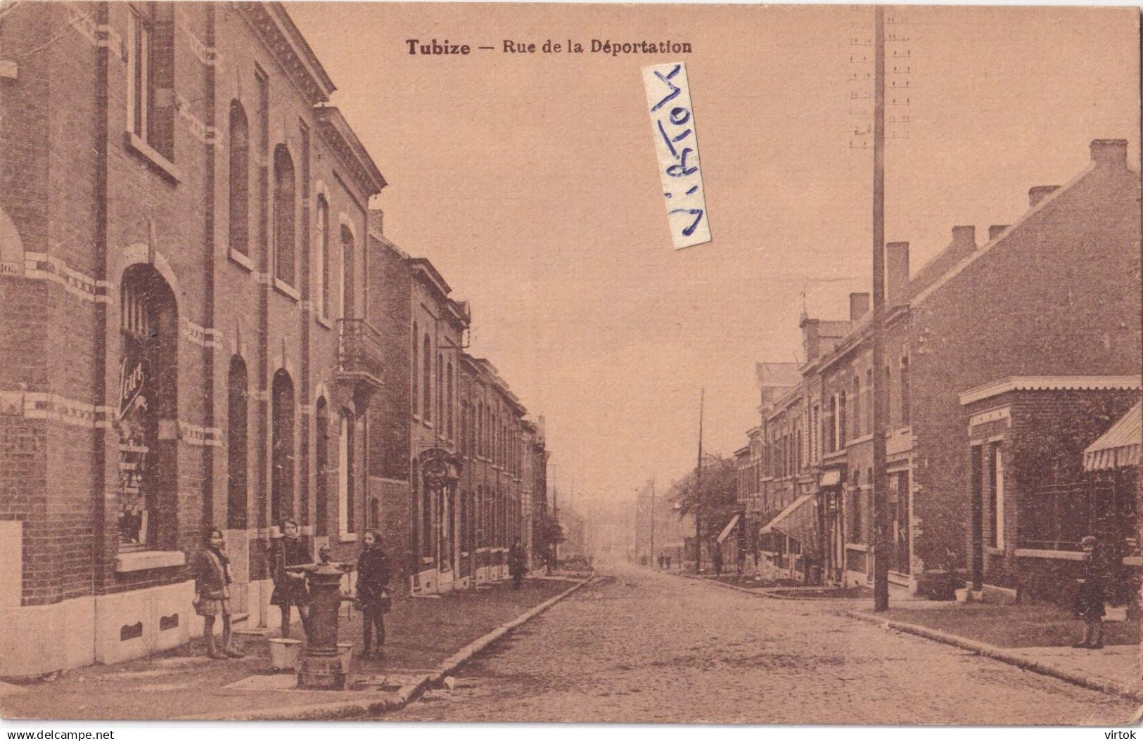 Tubize :  rue de la déportation ( 1935 avec timbre )  edit  Dujacquier