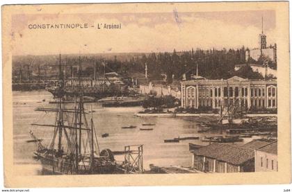 Turquie - Istanbul - Constantinople - L'Arsenal - Carte postale avec correspondance pour la Turquie