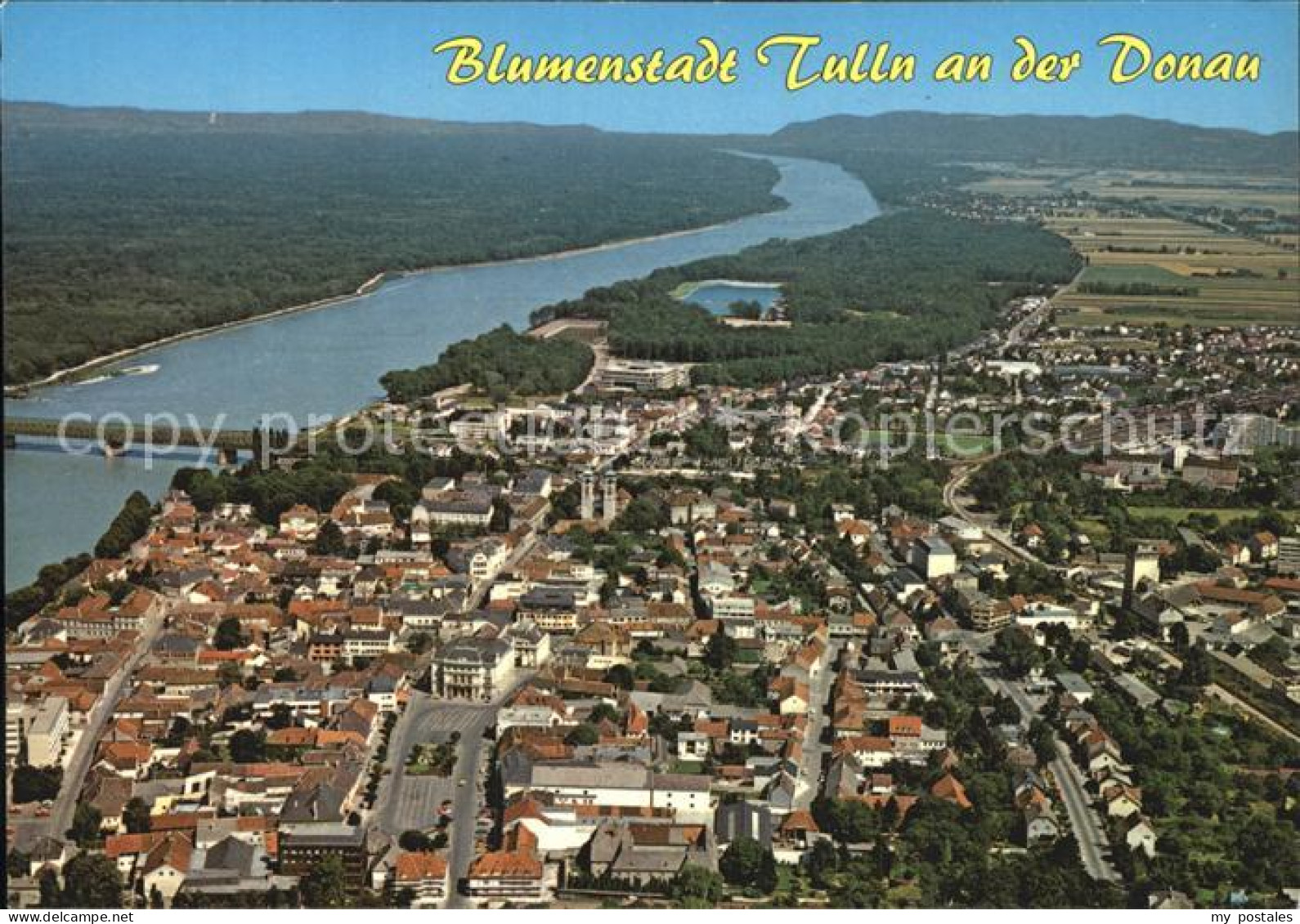 Tulln Donau Panorama Blumenstadt Fliegeraufnahme