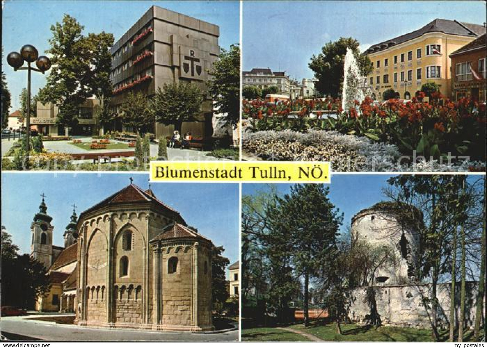 Tulln Donau Rathaus Hauptplatz Kirche mit Karner