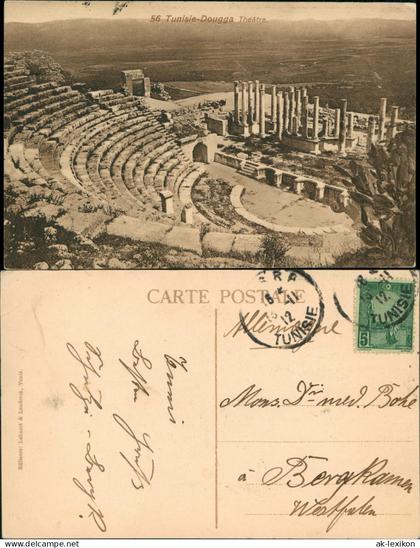 Postcard Dougga Dougga (Beja) Theatre 1912  Tunisie Tunesien