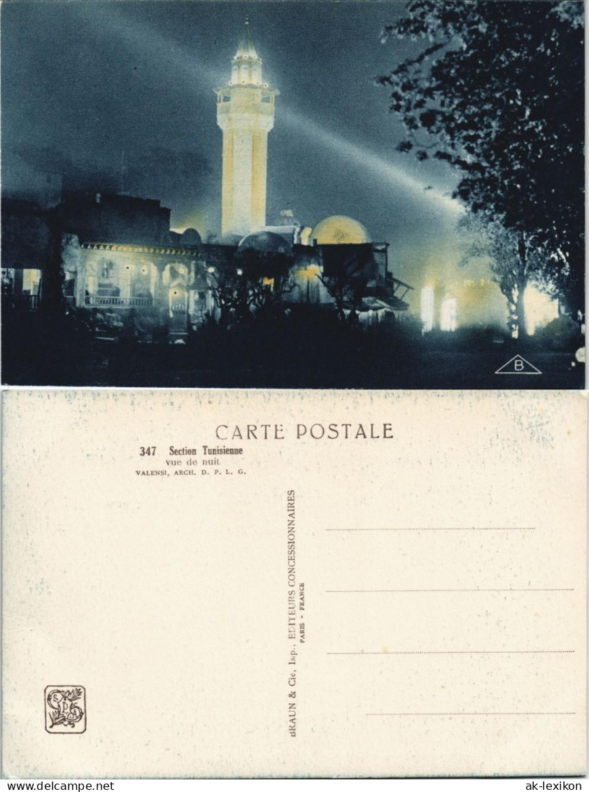 Tunesien Section Tunisienne vue de nuit VALENSI, ARCH. D. P. L. G. 1930