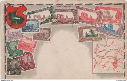 Philatelie Litho AK Tunisie Tunisia Tunesien تونس Kolonie Briefmarke Stamp Timbre Colonie Afrique Africa Afrika المغرب