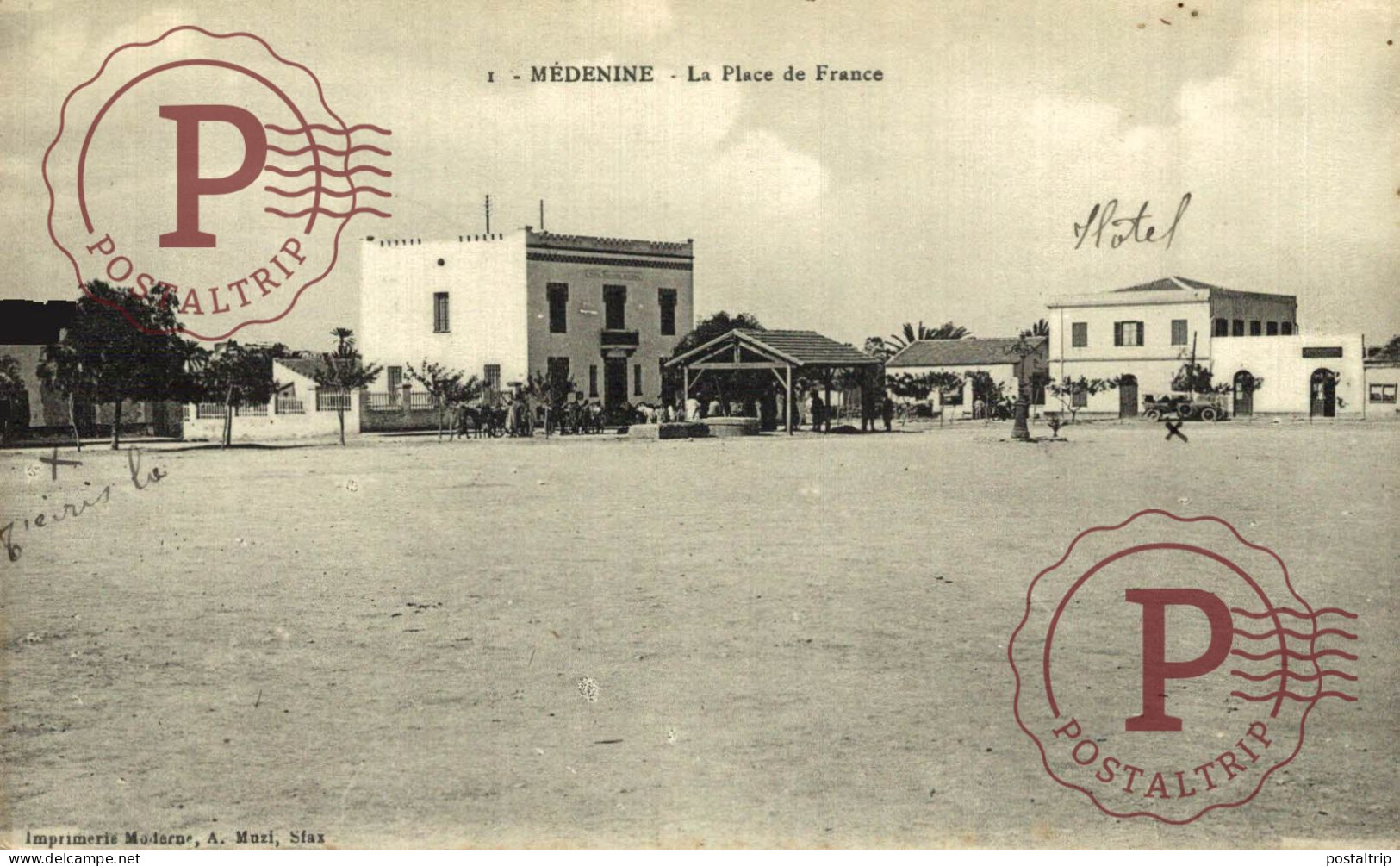 TUNEZ. TUNIS. TUNISIE. MEDENINE. LA PLACE DE FRANCE.