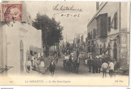 CPA Tunisie La Goulette La Rue Saint-Cyprien