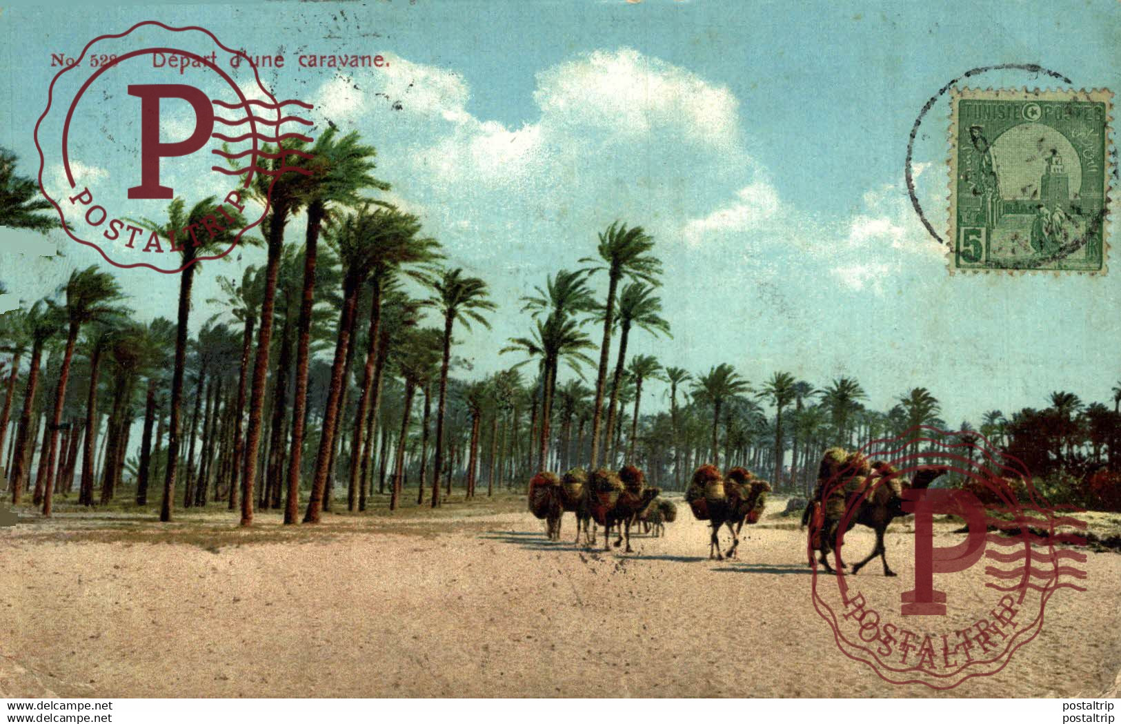 TUNIS, DÉPART D'UNE CARAVANE  LEHNERT & LANDROCK PHOTOGR.    TUNIS TUNISIE TÚNEZ