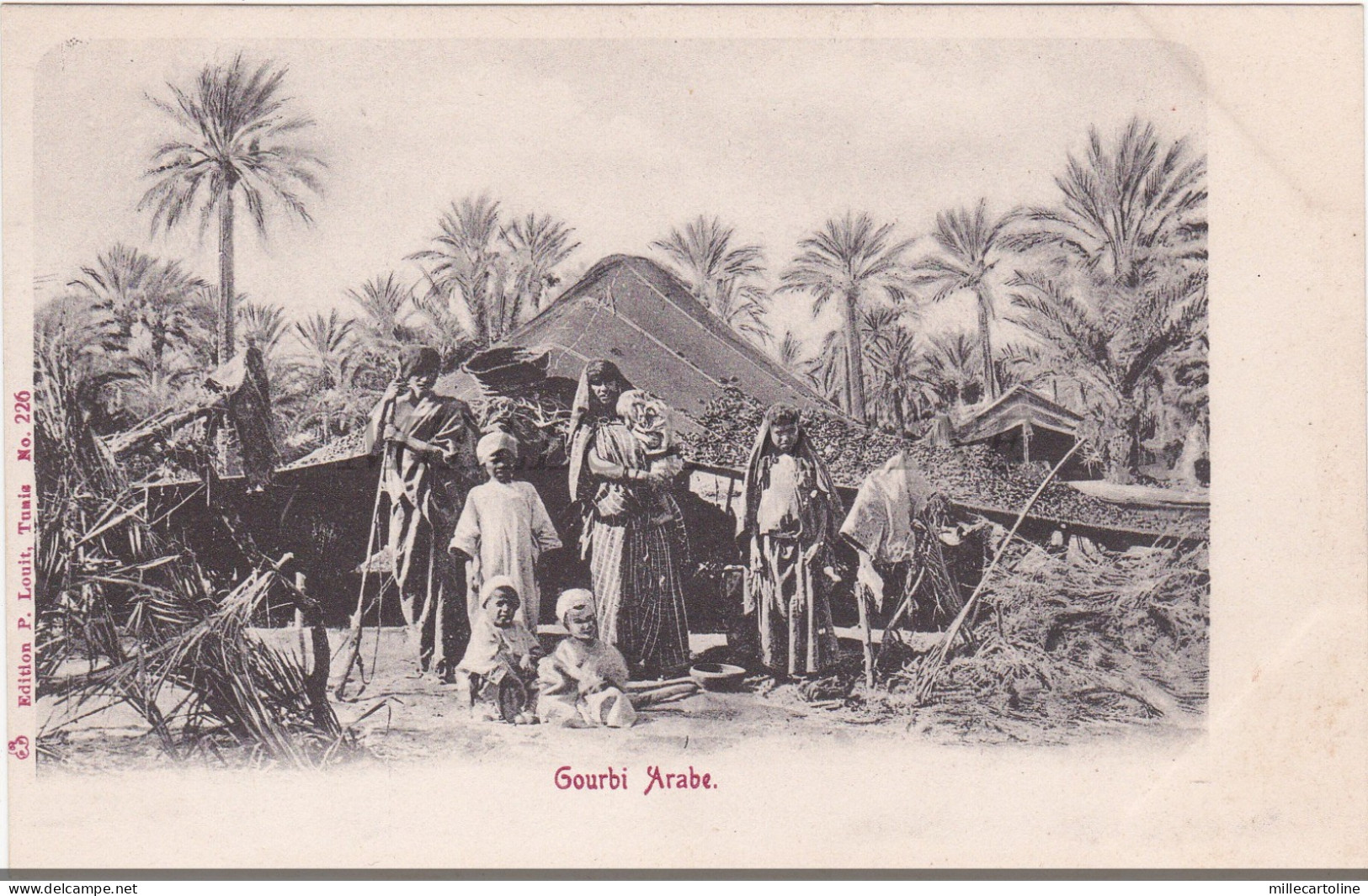 TUNISIA - Gourbi Arabe, Postcard P.Louit