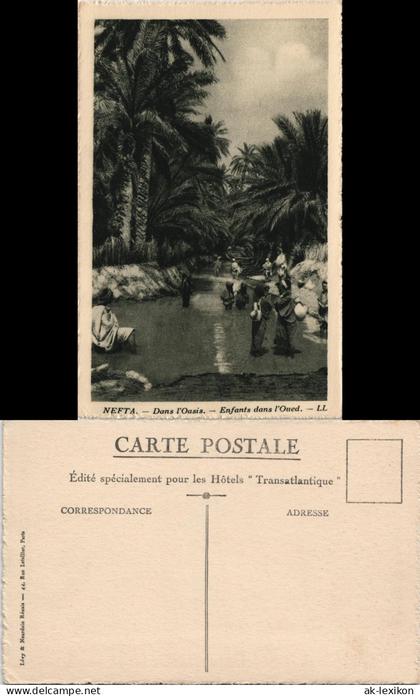 Tunesien NEFTA Dans l'Oasis Enfants dans l'Oued Wüsten-Oase 1930