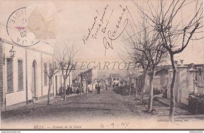 TUNISIA - Beja, Avenue de la Gare, Postcard 1907