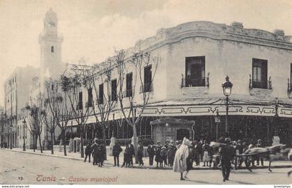 Tunisia Tunis Casino Municipal vintage postcard
