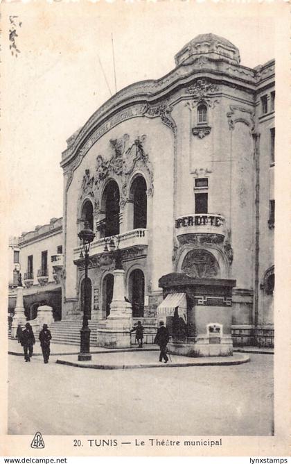 Tunisia Tunis Le Theatre Municipal vintage postcard