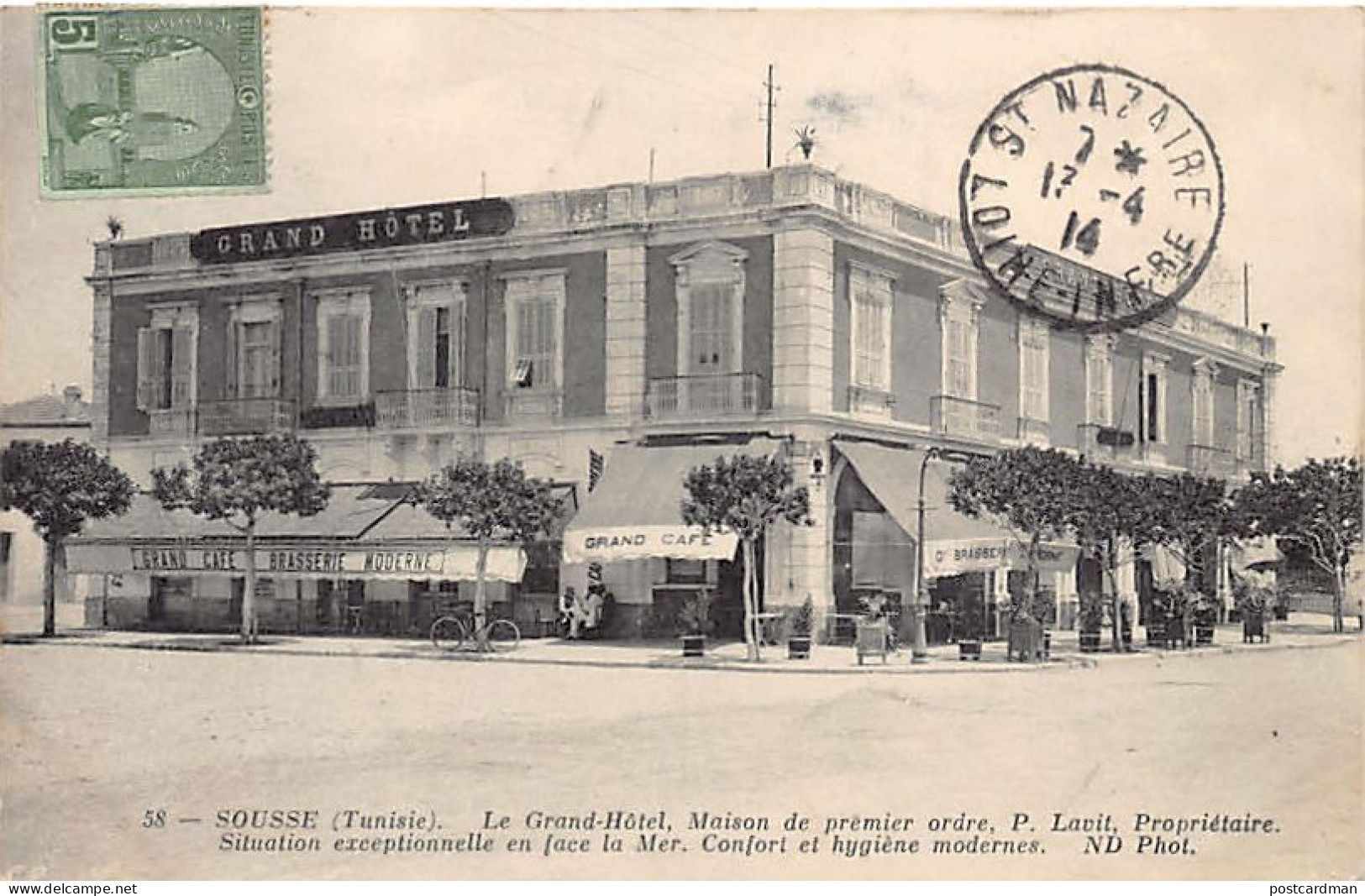 Tunisie - SOUSSE - Le Grand Hôtel, P. Lavit propriétaire - Ed. ND Phot. Neurdein 58