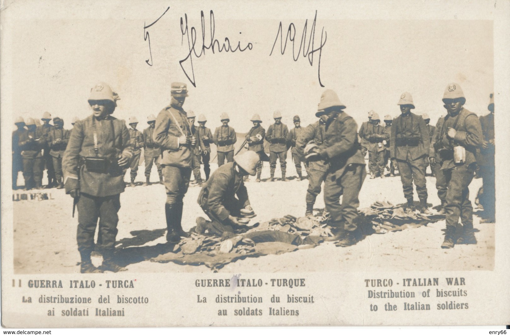 TURCHIA-GUERRA ITALO TURCA DISTRIBUZIONE DEI BISCOTTI AI SOLDATI ITALIANI