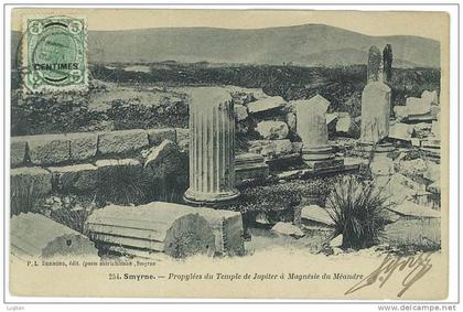 CARTOLINA - SMYRNE - PROPYLEES DU TEMPLE DE JUPITER   - VIAGGIATA AFFRANCATA LATO VEDUTA ORA TURCHIA - IMPERO OTTOMANO